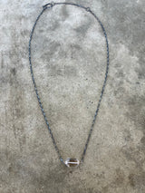 single herkimer diamond necklace-2 tone - Lisa Crowder Studio