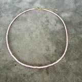 pink opal cube necklace