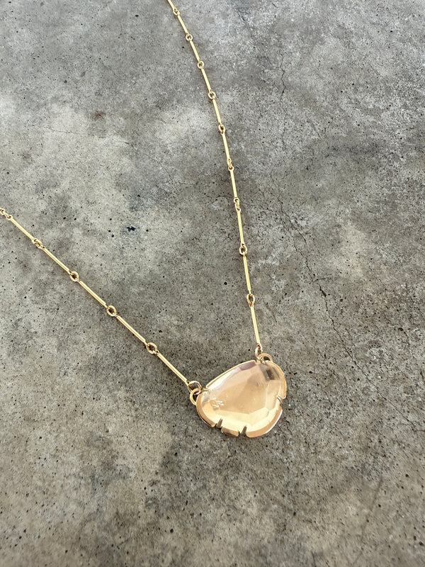 faceted quartz & vermeil necklace