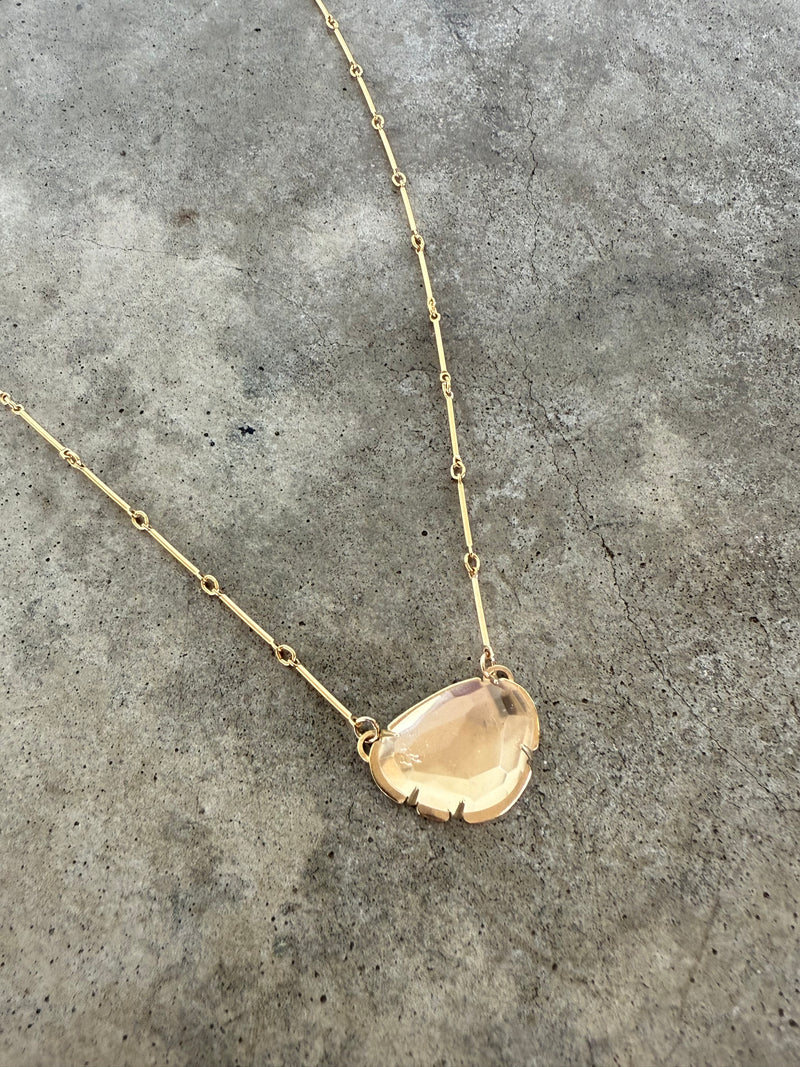 faceted quartz & vermeil necklace