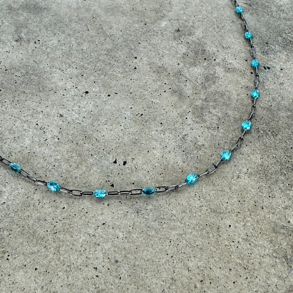 teal enamel layering chain