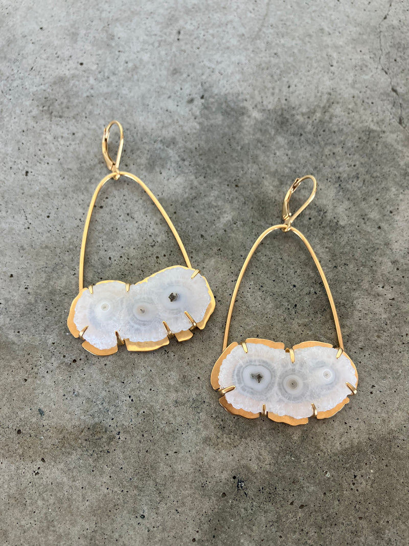 solar quartz arc earrings