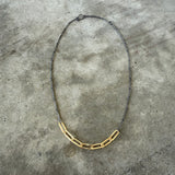 textured oval layering necklace