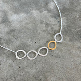 small 5 rough cut two tone necklace - Lisa Crowder Studio