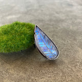 carved rainbow moonstone ring - Lisa Crowder Studio