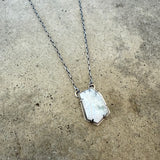 rainbow moonstone geometric necklace