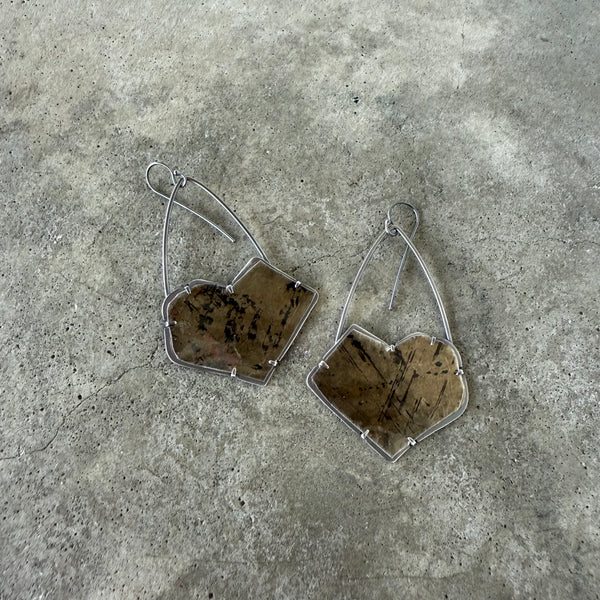 heart mica earrings