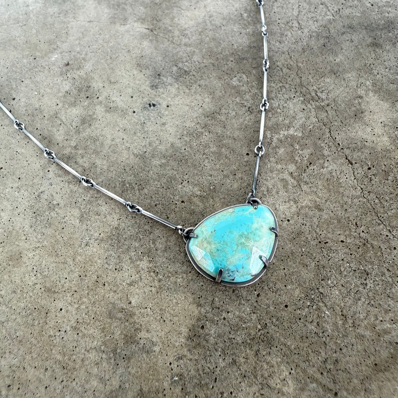 faceted turquoise freeform necklace