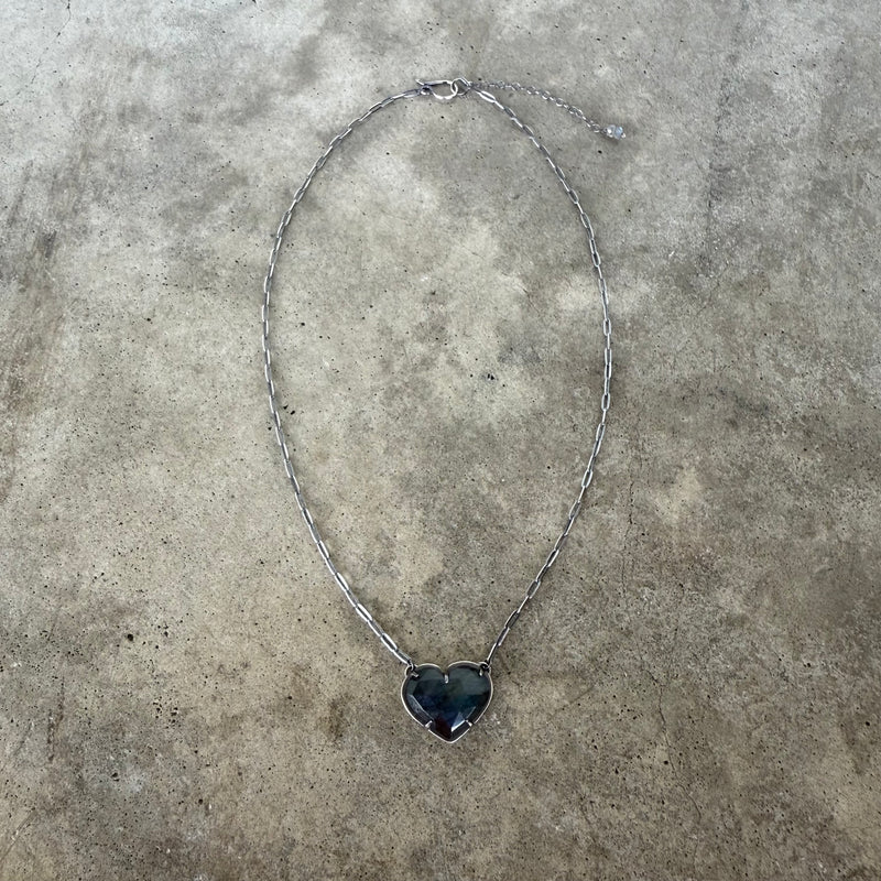 small labradorite heart necklace