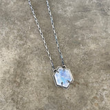 rainbow moonstone hexagon necklace