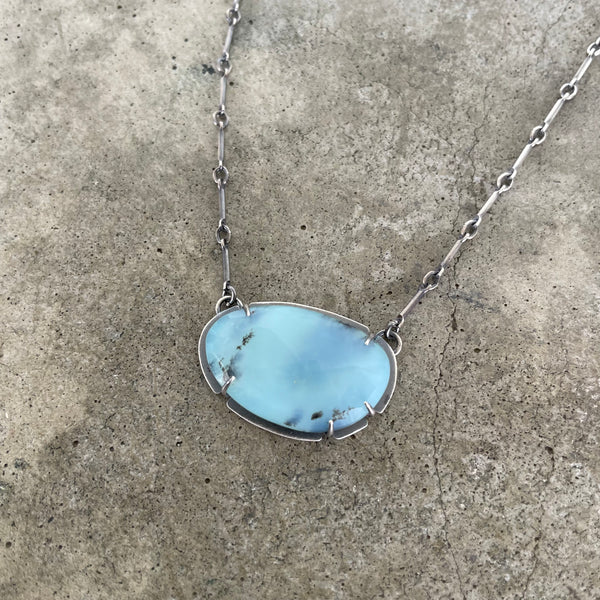 peruvian opal freeform necklace