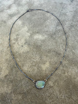 welo opal freeform 2 tone necklace - Lisa Crowder Studio