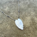 large rainbow moonstone heart necklace - Lisa Crowder Studio