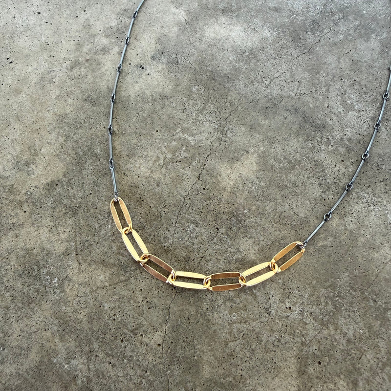 2 tone dapped layering chain – Lisa Crowder Studio