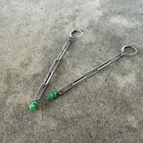 textured long link earrings