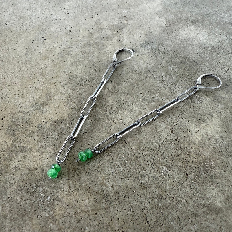 textured long link earrings