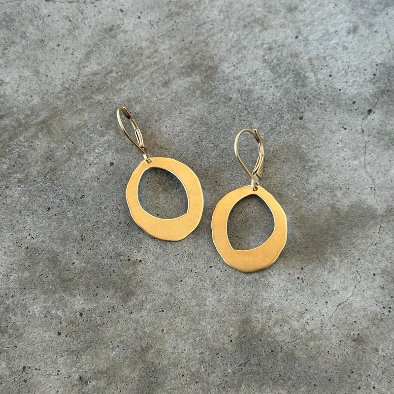 small thin rough cut rolled earrings
