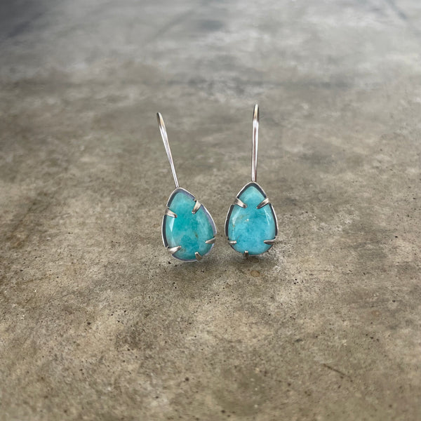 amazonite teardrop earrings