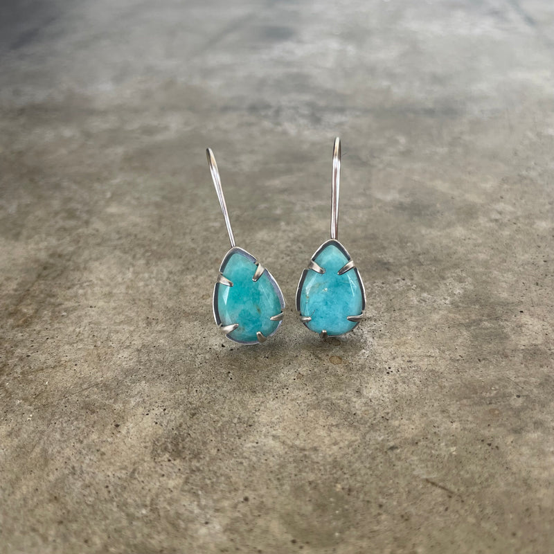 amazonite teardrop earrings