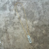 natural aquamarine pendant-goldfill - Lisa Crowder Studio