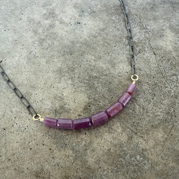 ruby and chain necklace