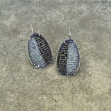 small half and half enamel mesh earrings - Lisa Crowder Studio