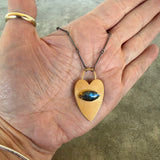 2 tone evil eye heart necklace - Lisa Crowder Studio