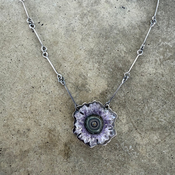 small amethyst slice necklace