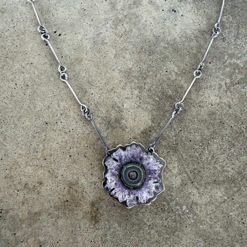 small amethyst slice necklace