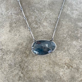 large aqua kyanite freeform necklace