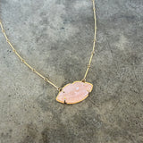 rose quartz lips necklace - Lisa Crowder Studio