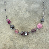 tourmaline and garnet mix necklace