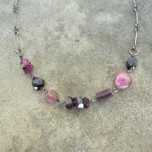 tourmaline and garnet mix necklace
