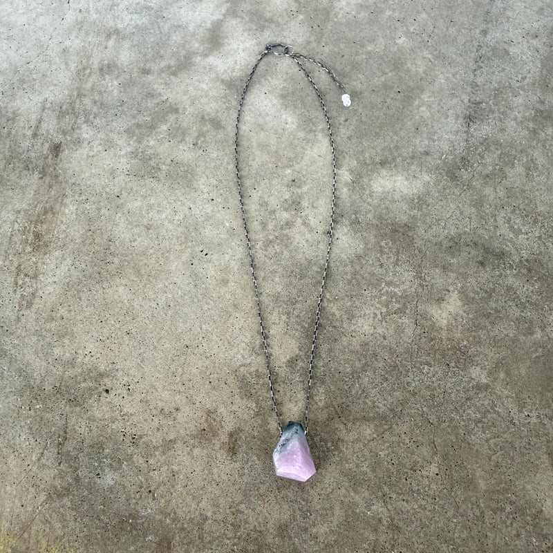 multi color tourmaline geometric pendant