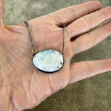 large rainbow moonstone 2 tone necklace - Lisa Crowder Studio