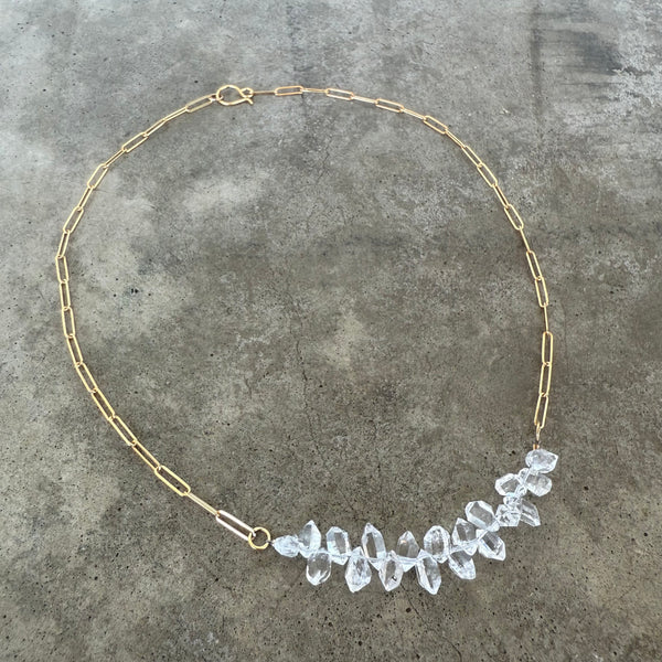 herkimer diamond cluster necklace