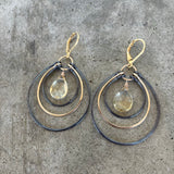 triple stirrup earrings with citrine
