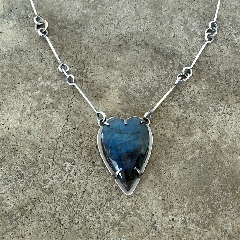 large labradorite heart necklace