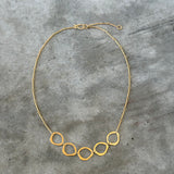 small 5 rough cut two tone necklace-vermeil