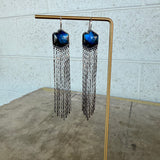 geometric labradorite fringe earrings