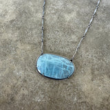 large faceted aquamarine necklace