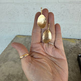 single petal drop earrings-vermeil