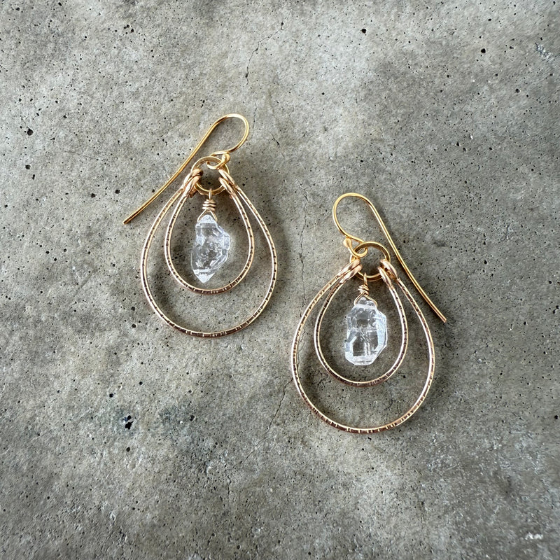 herkimer double stirrup earrings