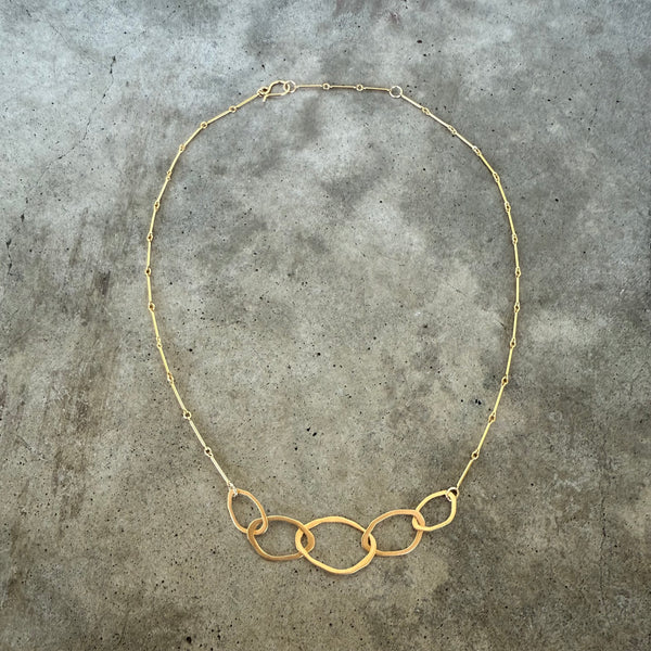 multi interlocking rough cut necklace