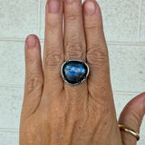 labradorite freeform ring