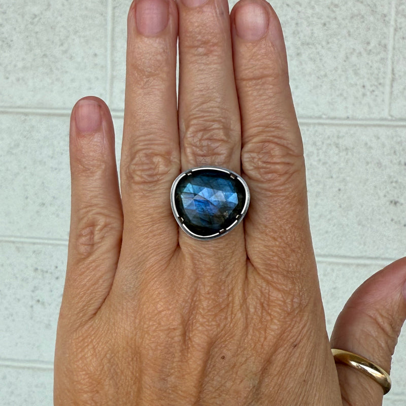 labradorite freeform ring