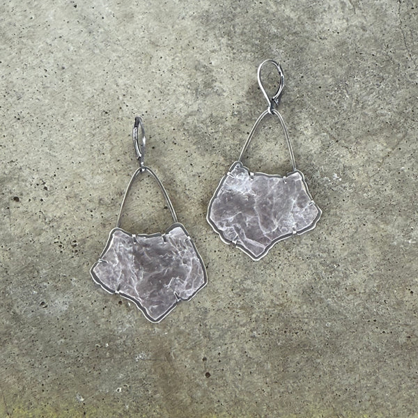 heart lepidolite earrings