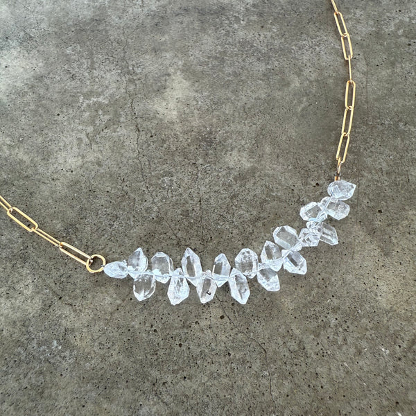 herkimer diamond cluster necklace