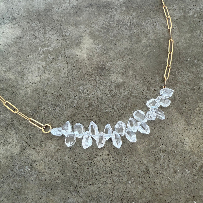 herkimer diamond cluster necklace