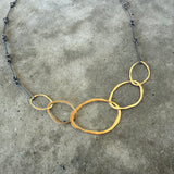 elongated multi interlocking rough cut necklace
